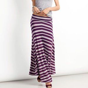 Victoria's Secret Purple & Grey Chevron Print Jersey Maxi Skirt Medium